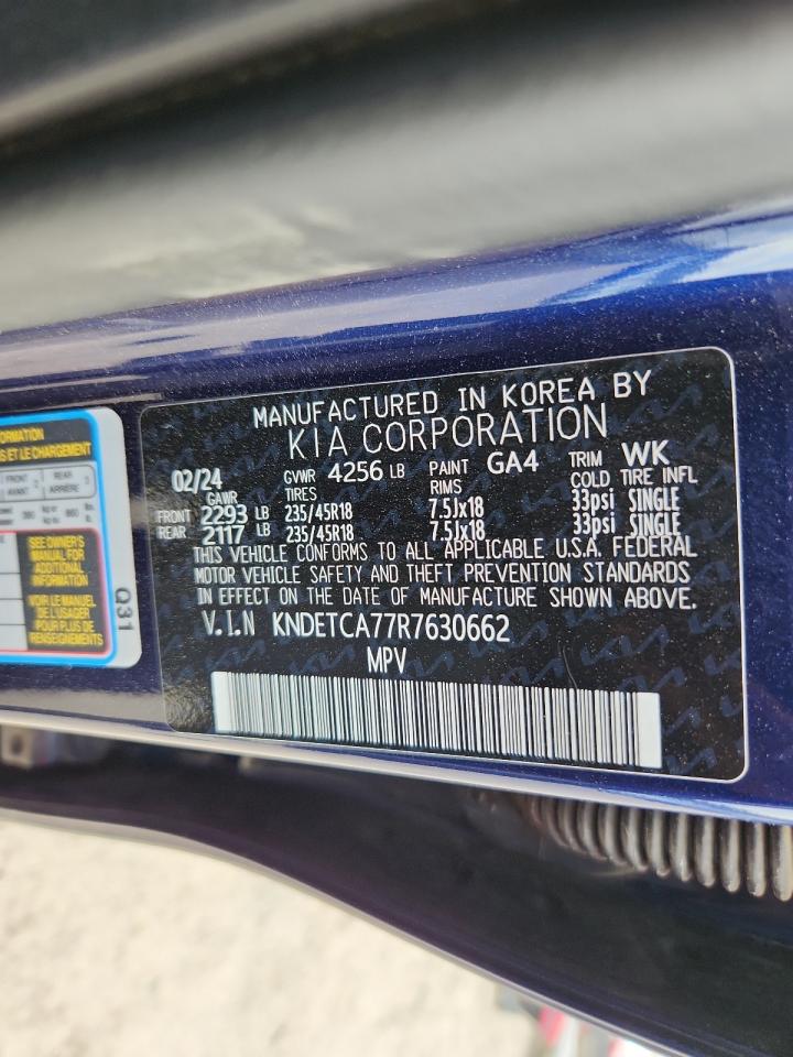 2024 Kia Seltos Sx VIN: KNDETCA77R7630662 Lot: 64676425