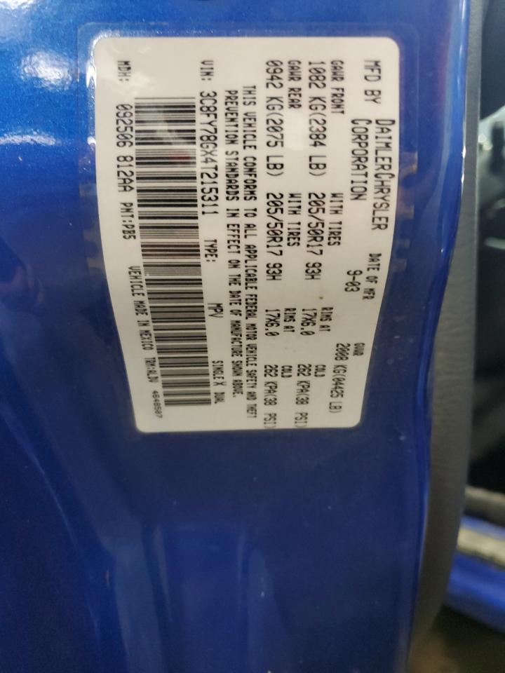 2004 Chrysler Pt Cruiser Gt VIN: 3C8FY78GX4T215311 Lot: 64094265