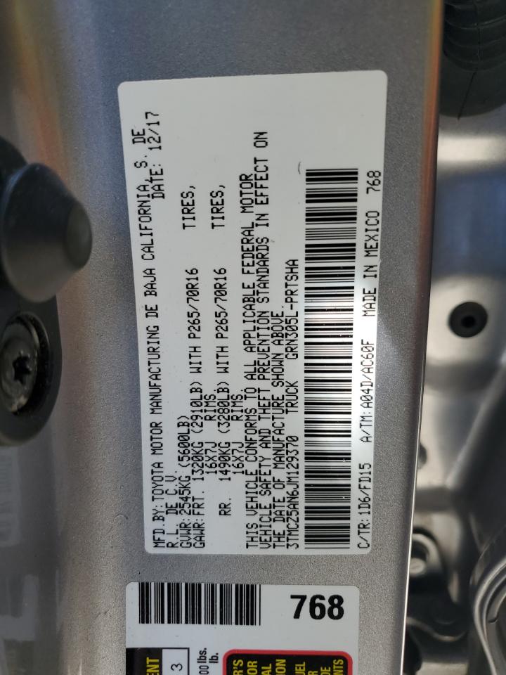 2018 Toyota Tacoma Double Cab VIN: 3TMCZ5AN6JM129370 Lot: 63042425