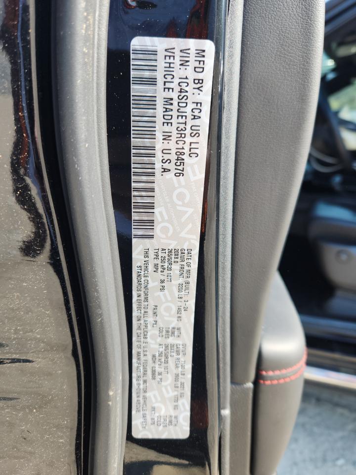 2024 Dodge Durango Citadel VIN: 1C4SDJET3RC184576 Lot: 66475505