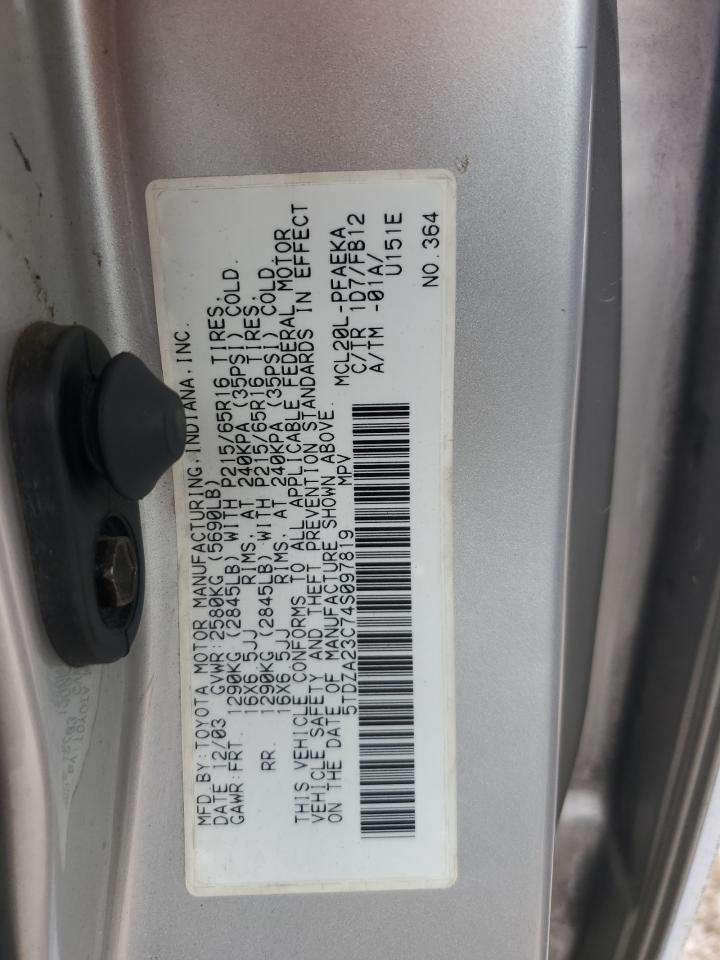 2004 Toyota Sienna Ce VIN: 5TDZA23C74S097819 Lot: 64989265