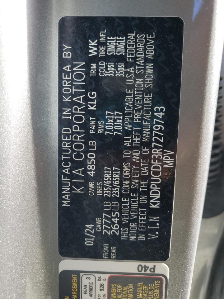 2024 Kia Sportage Lx VIN: KNDPUCDF3R7279743 Lot: 64485665