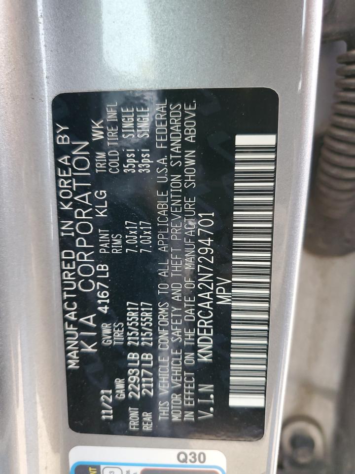 2022 Kia Seltos Ex VIN: KNDERCAA2N7294701 Lot: 64502675