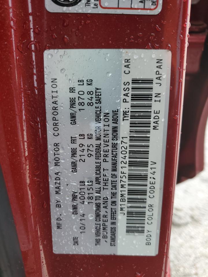 2015 Mazda 3 Grand Touring VIN: JM1BM1M75F1240271 Lot: 64201245