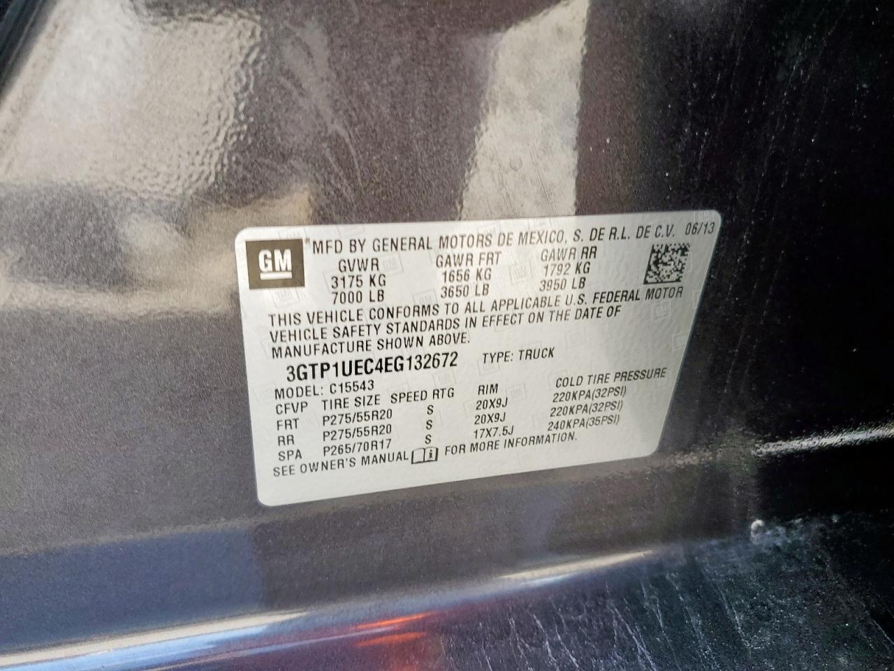 2014 GMC Sierra C1500 Sle VIN: 3GTP1UEC4EG132672 Lot: 65245445
