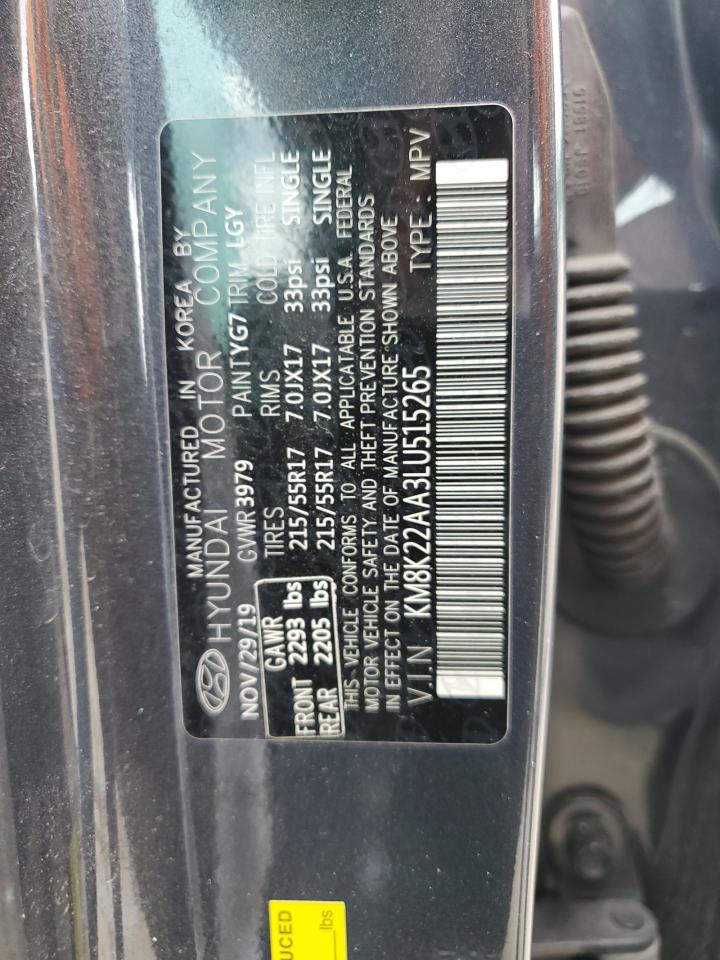 2020 Hyundai Kona Sel VIN: KM8K22AA3LU515265 Lot: 63422635