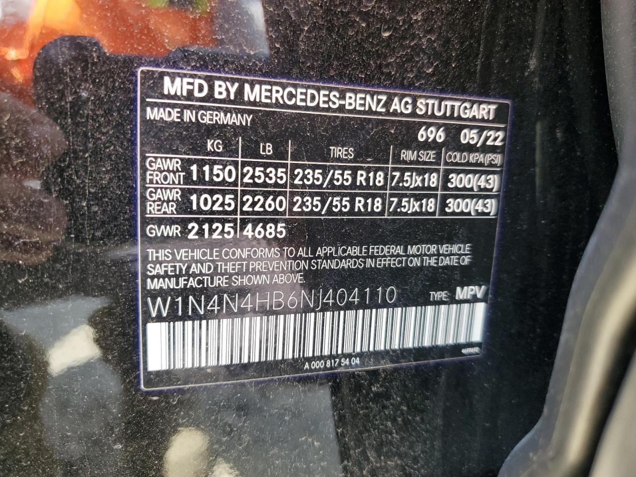2022 Mercedes-Benz Gla 250 4Matic VIN: W1N4N4HB6NJ404110 Lot: 63206005