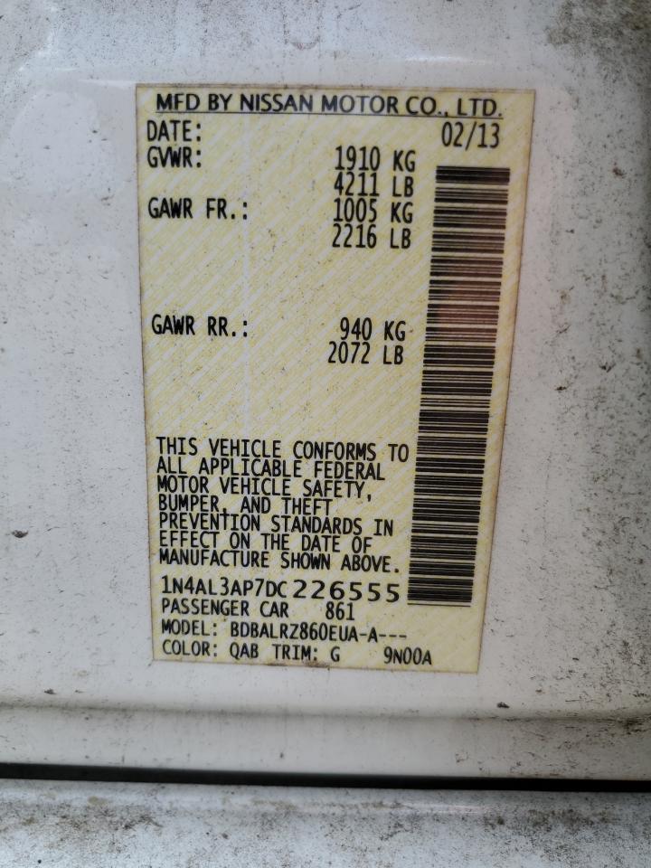 2013 Nissan Altima 2.5 VIN: 1N4AL3AP7DC226555 Lot: 65511655