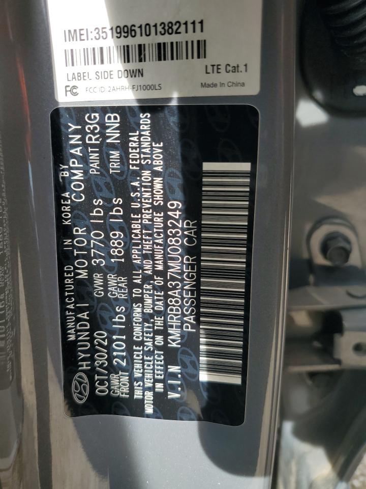 2021 Hyundai Venue Se VIN: KMHRB8A37MU083249 Lot: 63117805