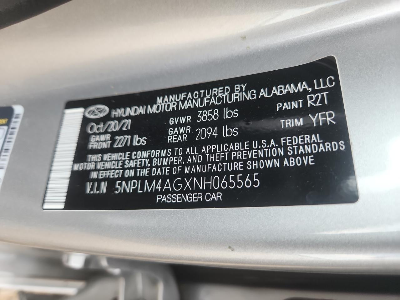 2022 Hyundai Elantra Sel VIN: 5NPLM4AGXNH065565 Lot: 65994415