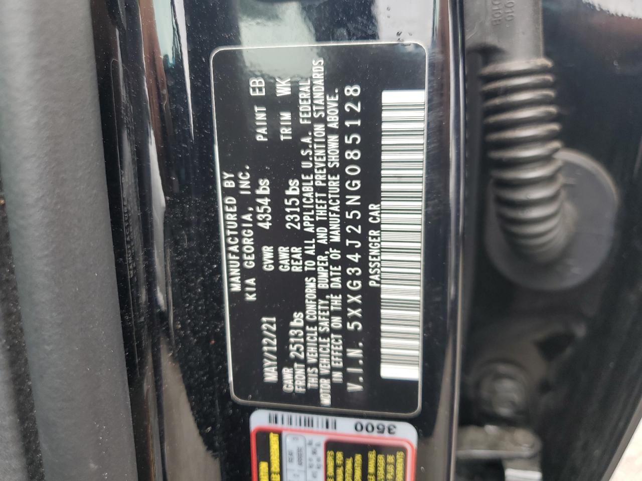 2022 Kia K5 Ex VIN: 5XXG34J25NG085128 Lot: 65262265