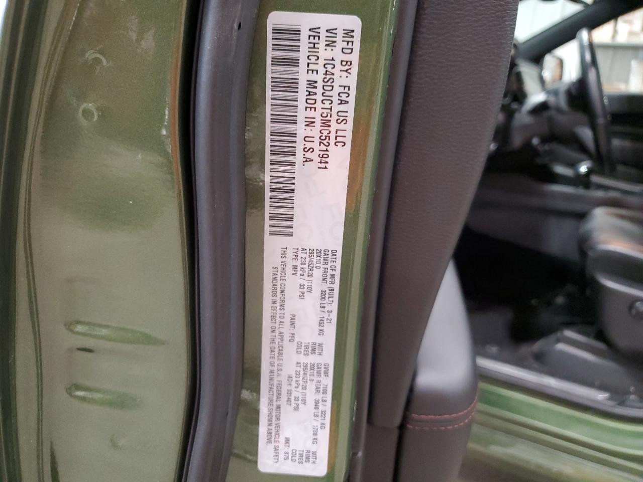 2021 Dodge Durango R/T VIN: 1C4SDJCT5MC521941 Lot: 63598915
