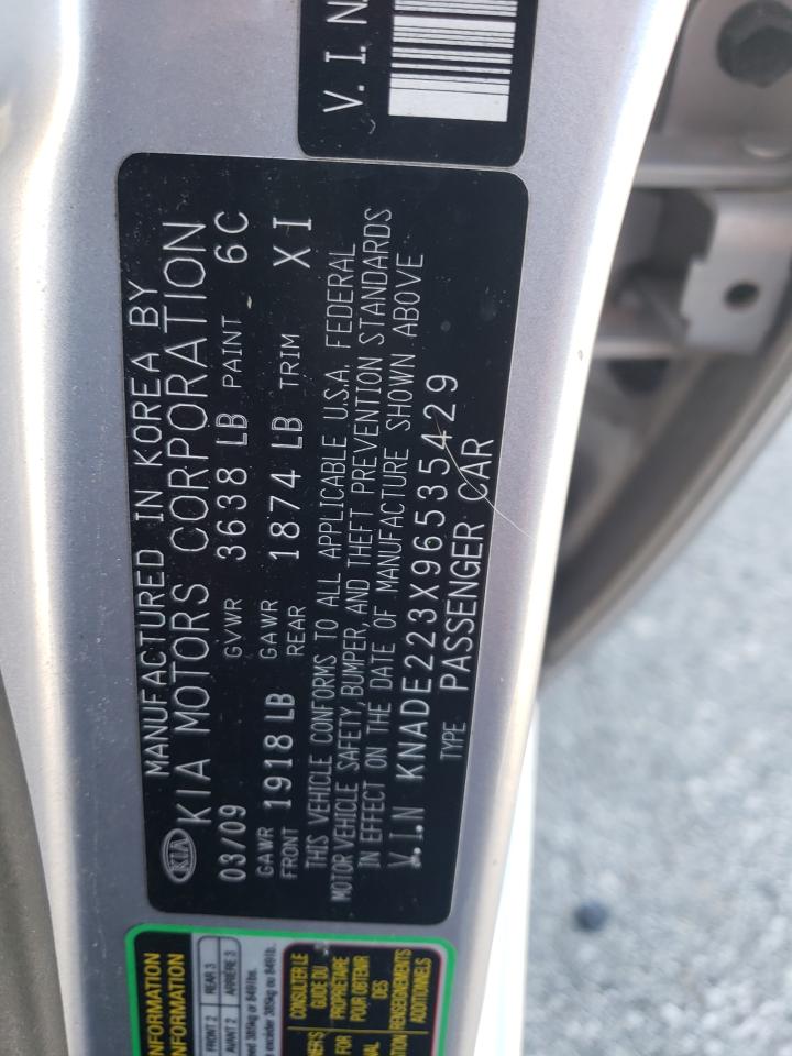 2009 Kia Rio Base VIN: KNADE223X96535429 Lot: 63412905