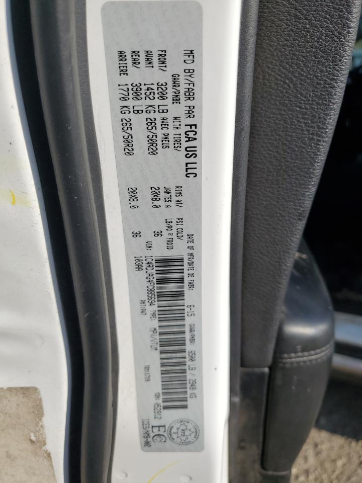 2015 Dodge Durango Sxt VIN: 1C4RDJAG4FC885694 Lot: 66176145