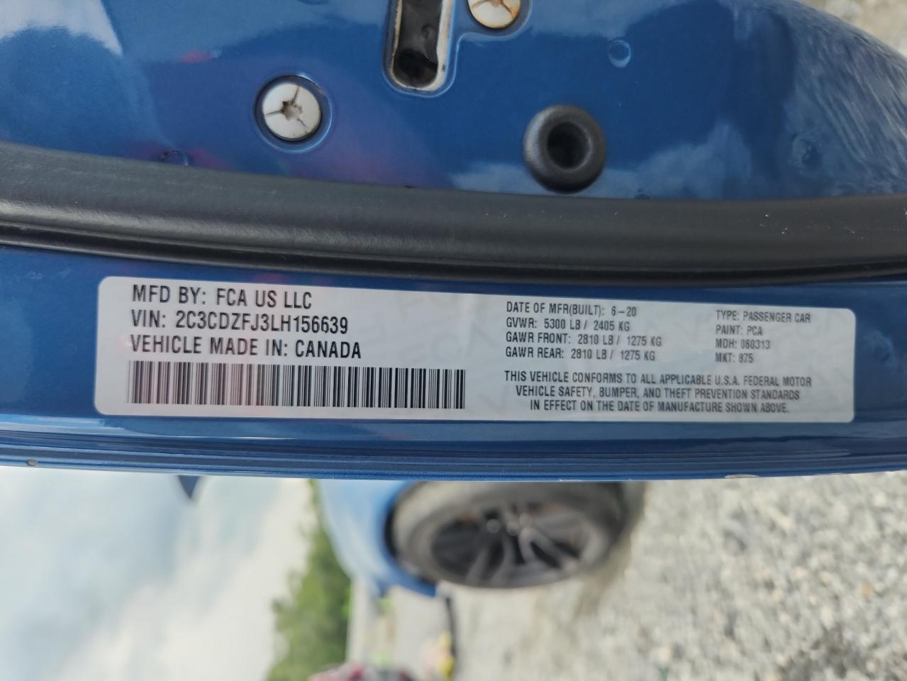 2020 Dodge Challenger R/T Scat Pack VIN: 2C3CDZFJ3LH156639 Lot: 66705245