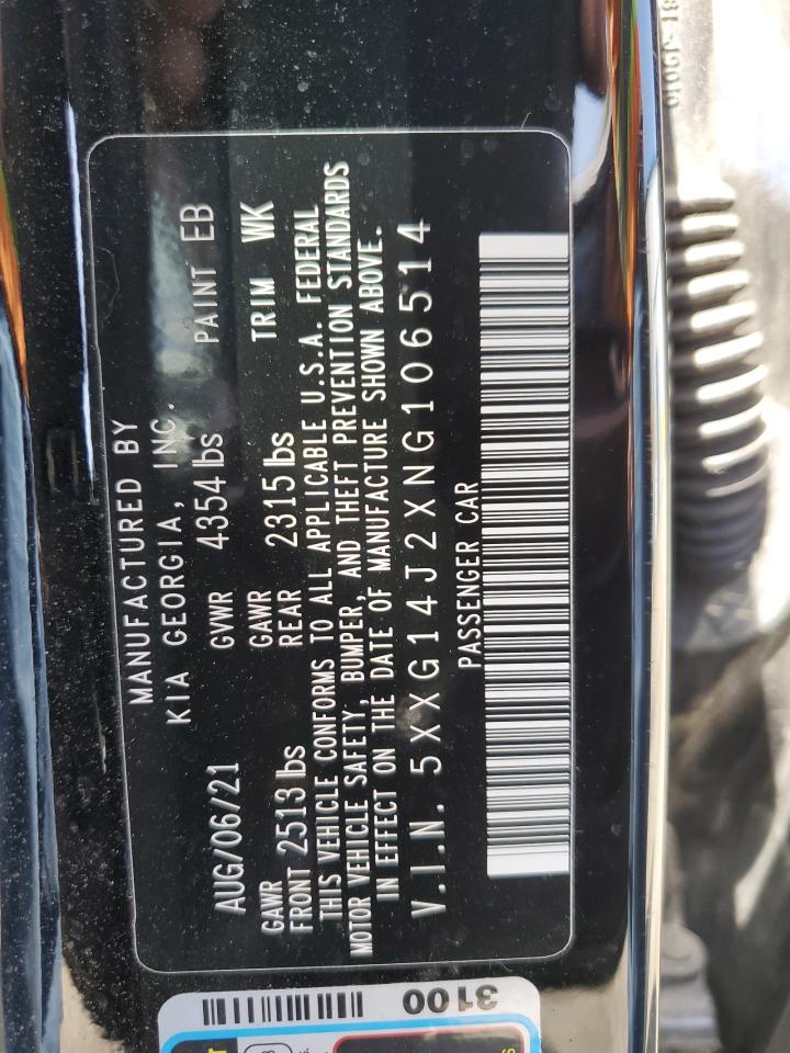 2022 Kia K5 Lxs VIN: 5XXG14J2XNG106514 Lot: 66394725