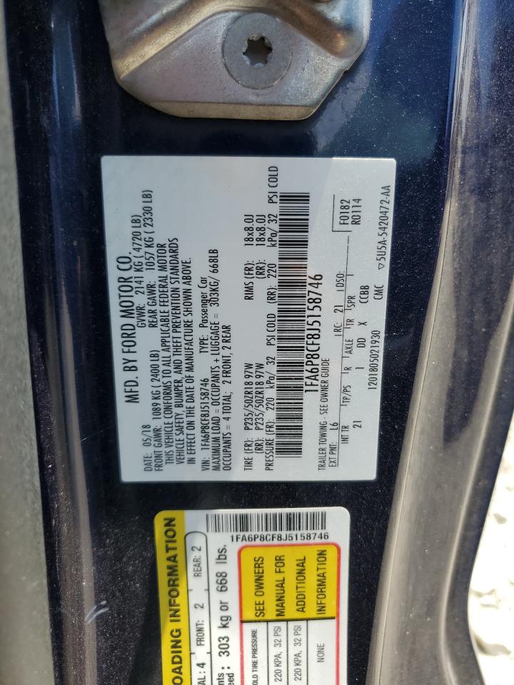 2018 Ford Mustang Gt VIN: 1FA6P8CF8J5158746 Lot: 66031455