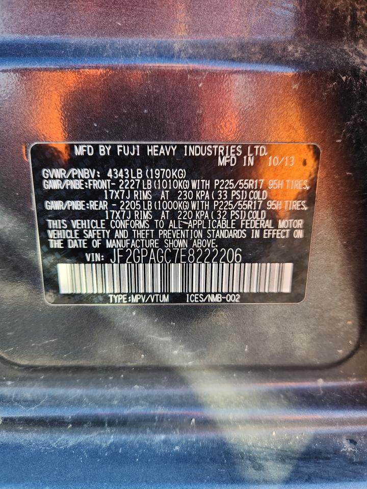 2014 Subaru Xv Crosstrek 2.0 Limited VIN: JF2GPAGC7E8222206 Lot: 63751105