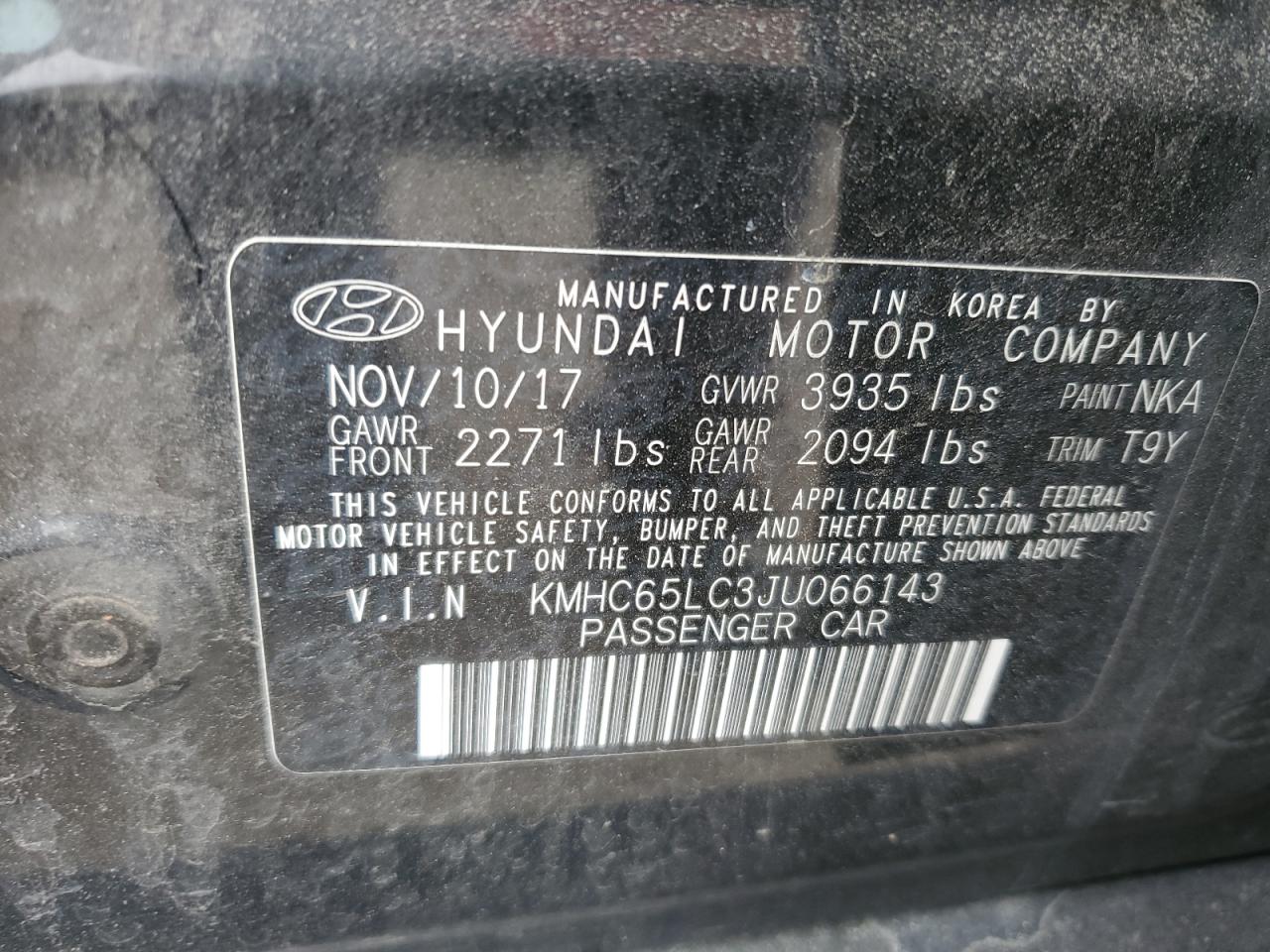2018 Hyundai Ioniq Blue VIN: KMHC65LC3JU066143 Lot: 65141335