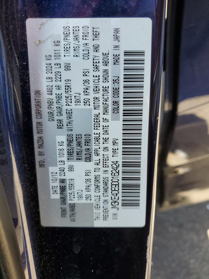 2013 Mazda Cx-5 Gt VIN: JM3KE4DE9D0162424 Lot: 62534605