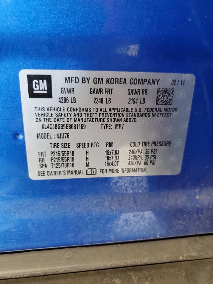 2014 Buick Encore Convenience VIN: KL4CJBSB9EB681169 Lot: 66579465