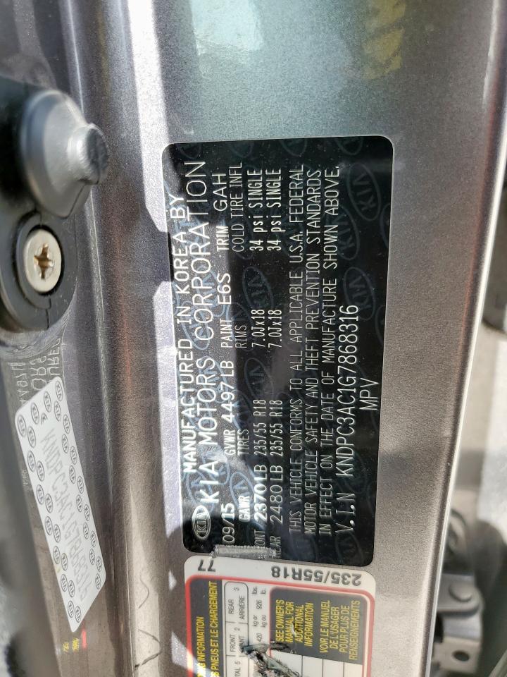 kndpc3ac1g7868316 KNDPC3AC1G7868316 2016 Kia Sportage Ex