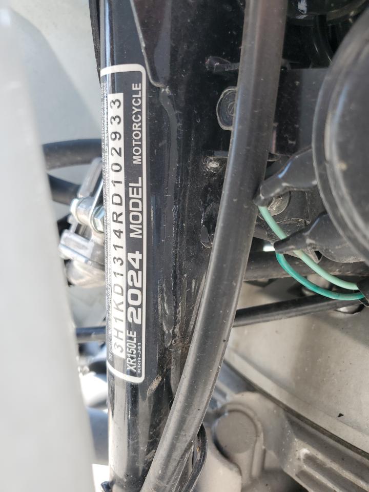 2024 Honda Xr150L E VIN: 3H1KD1314RD102933 Lot: 66658655