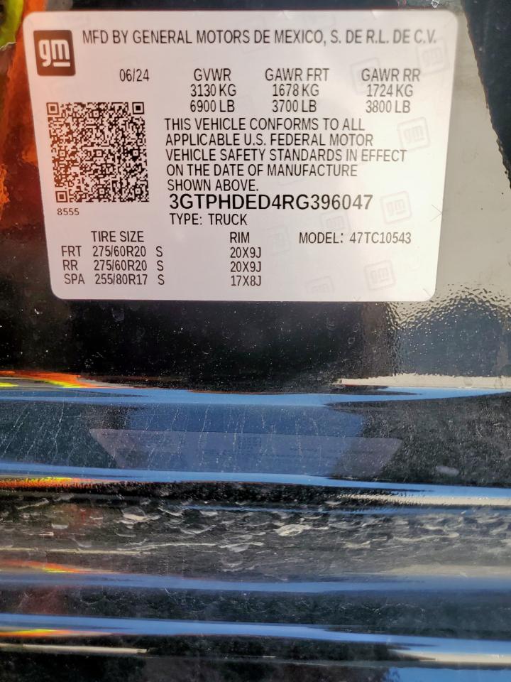2024 GMC Sierra C1500 Slt VIN: 3GTPHDED4RG396047 Lot: 65856405