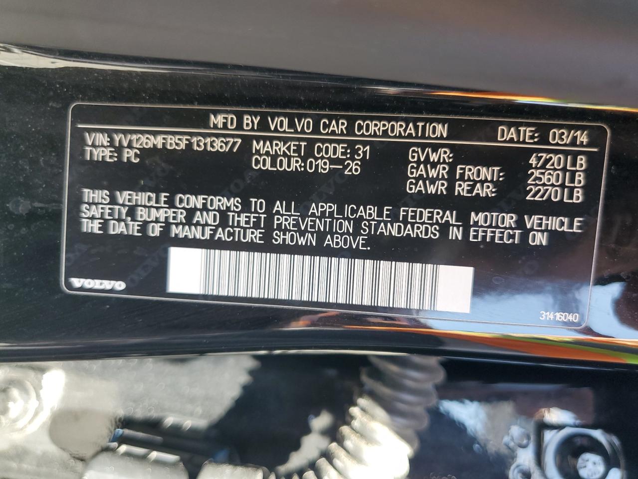 2015 Volvo S60 Premier VIN: YV126MFB5F1313677 Lot: 63693245