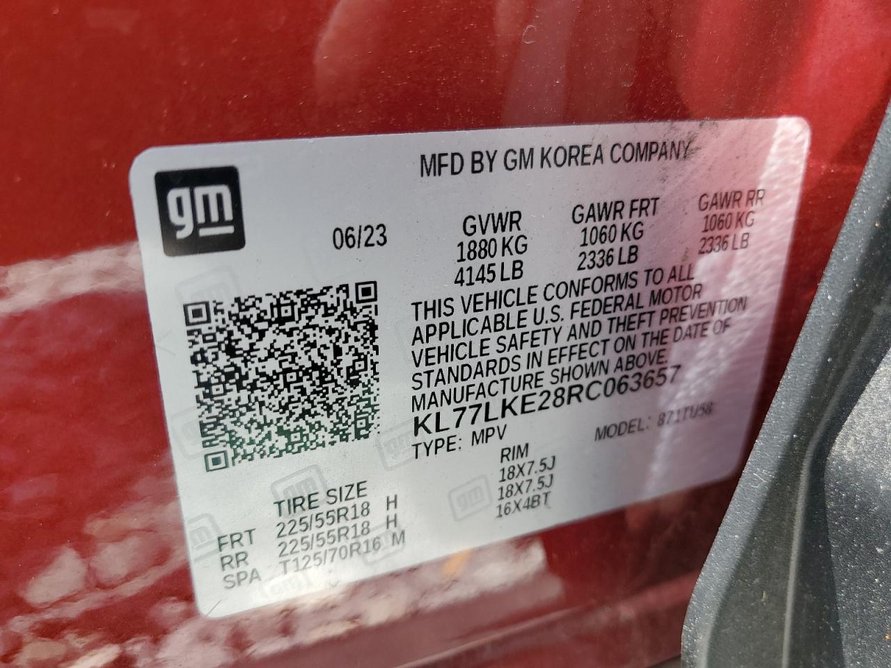 KL77LKE28RC063657 2024 Chevrolet Trax Activ