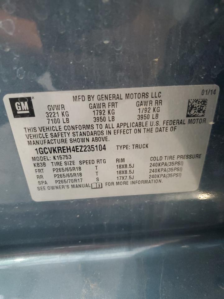 2014 Chevrolet Silverado K1500 Lt VIN: 1GCVKREH4EZ235104 Lot: 64814345