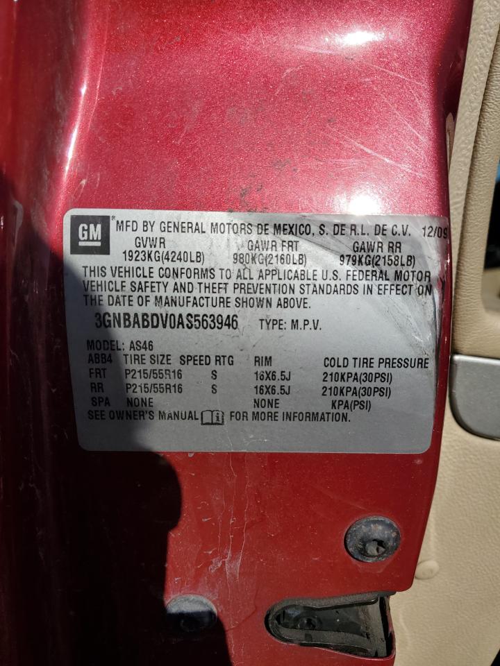 3gnbabdv0as563946 3GNBABDV0AS563946 2010 Chevrolet Hhr Lt