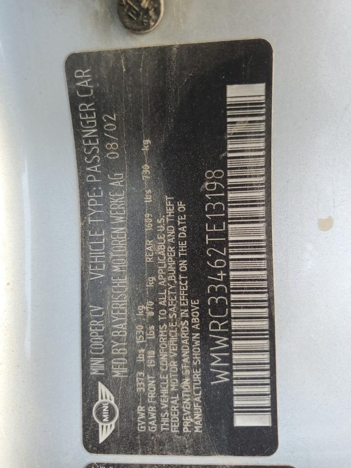 2002 Mini Cooper VIN: WMWRC33462TE13198 Lot: 65270575