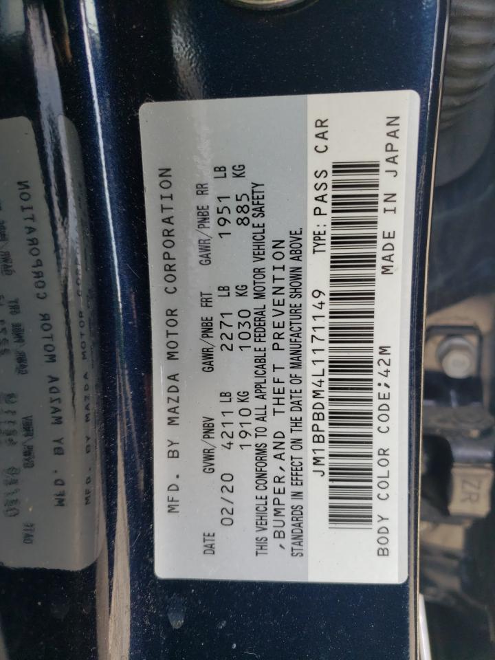 2020 Mazda 3 Preferred VIN: JM1BPBDM4L1171149 Lot: 64123655