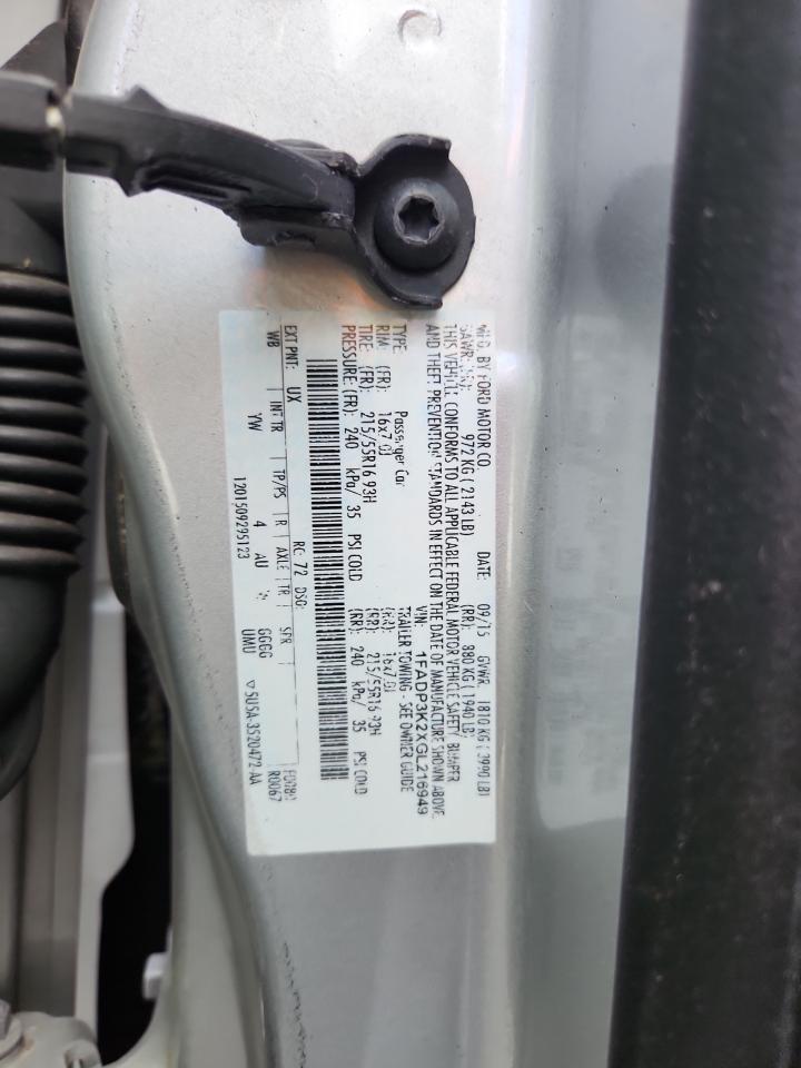 2016 Ford Focus Se VIN: 1FADP3K2XGL216949 Lot: 64963445