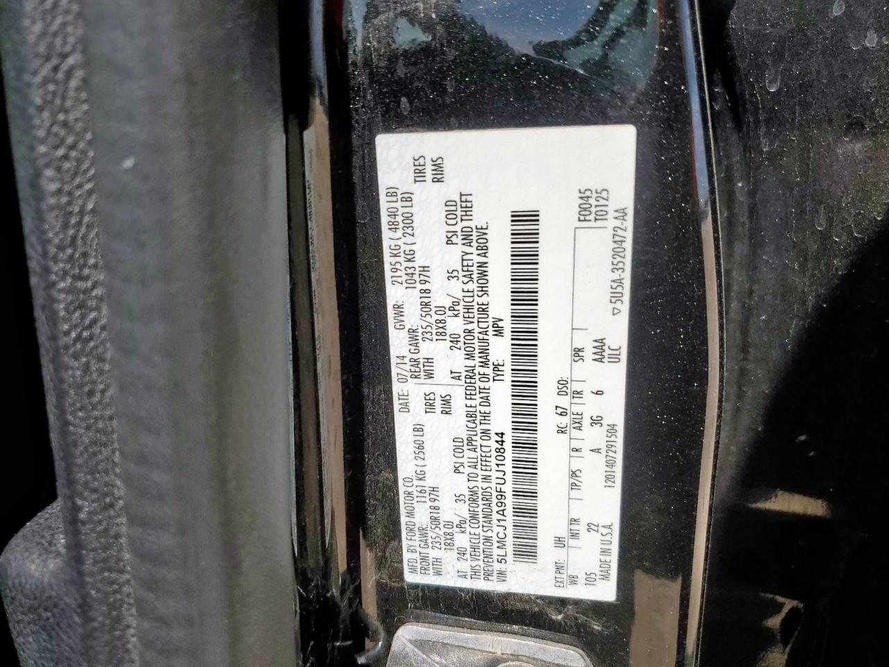 5lmcj1a99fuj10844 5LMCJ1A99FUJ10844 2015 Lincoln Mkc