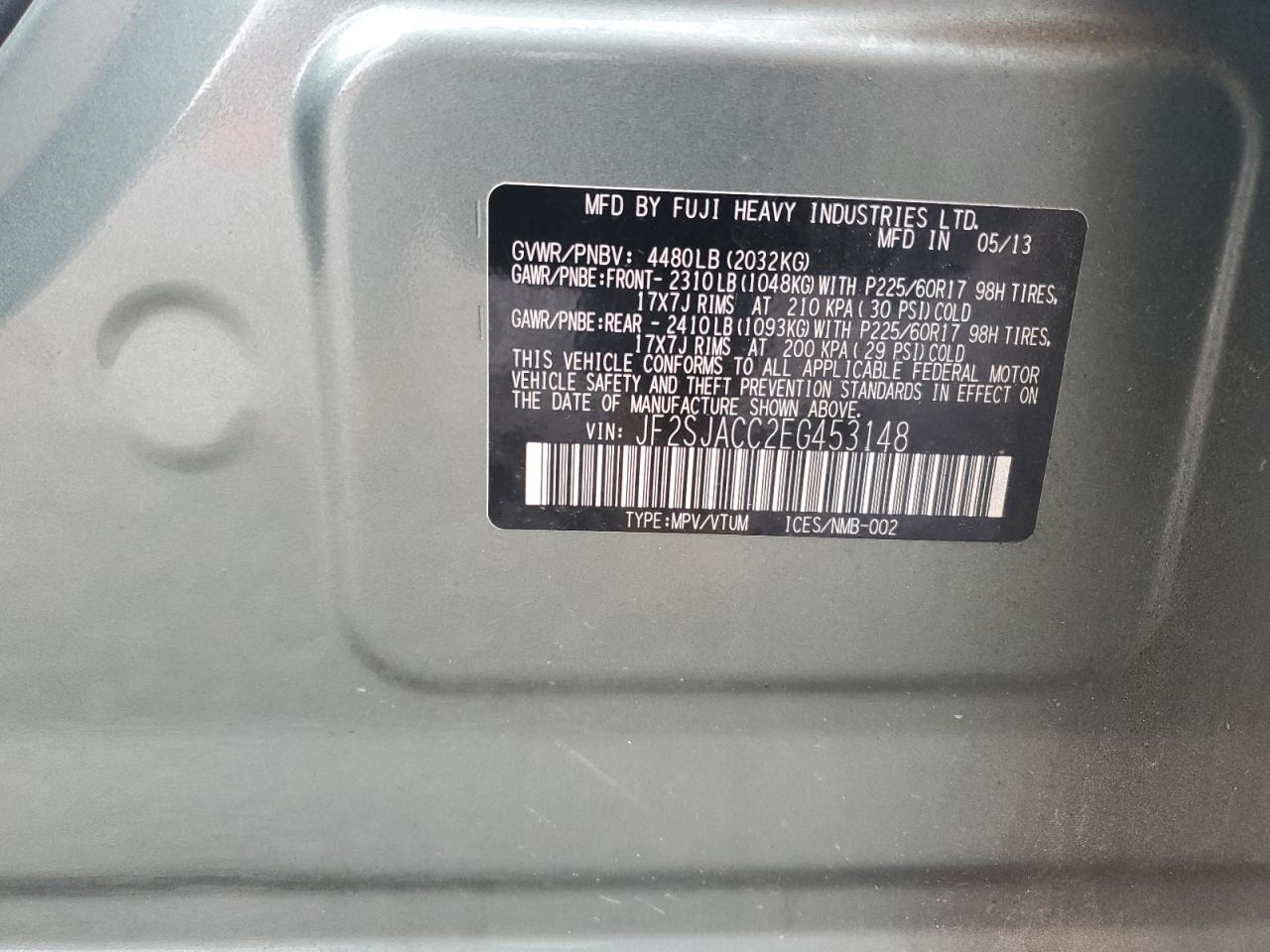 2014 Subaru Forester 2.5I Premium VIN: JF2SJACC2EG453148 Lot: 66530415