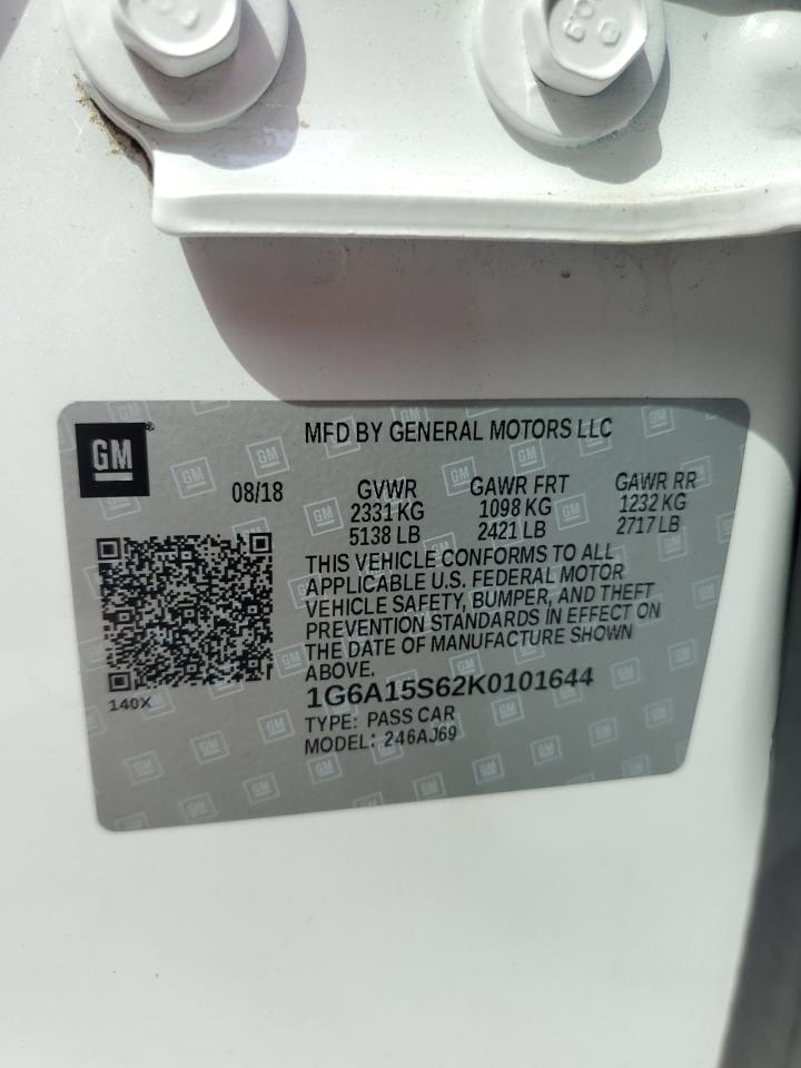 2019 Cadillac Cts-V VIN: 1G6A15S62K0101644 Lot: 64009045