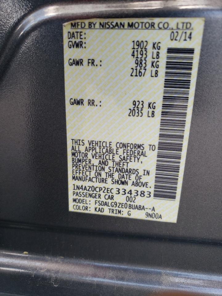 2014 Nissan Leaf S VIN: 1N4AZ0CP2EC334383 Lot: 63141245