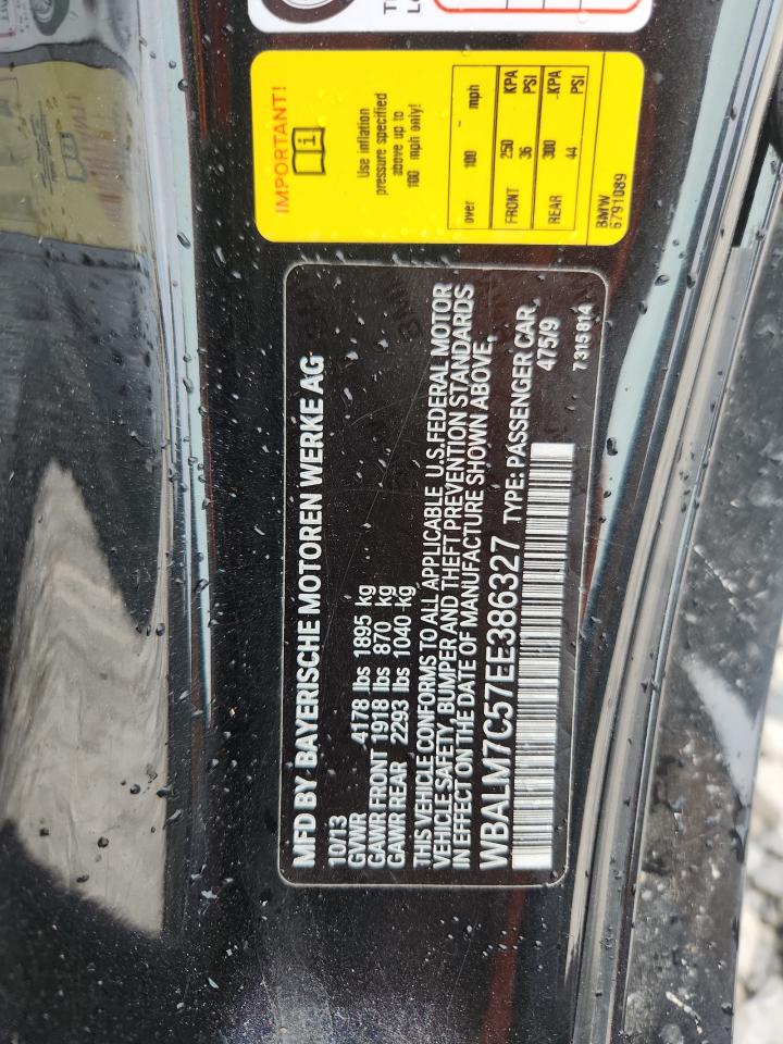 2014 BMW Z4 Sdrive35I VIN: WBALM7C57EE386327 Lot: 63266335
