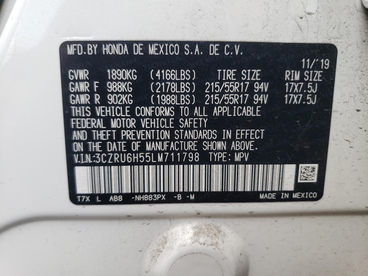 2020 Honda Hr-V Ex VIN: 3CZRU6H55LM711798 Lot: 66008335