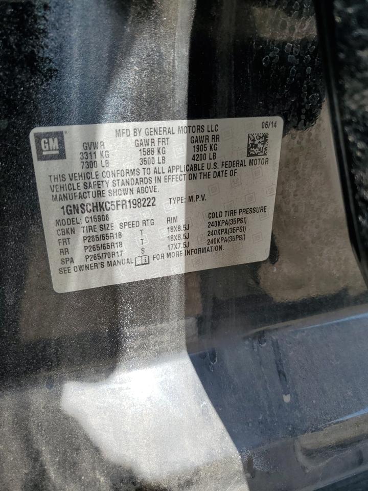 1gnschkc5fr198222 1GNSCHKC5FR198222 2015 Chevrolet Suburban C1500 Ls