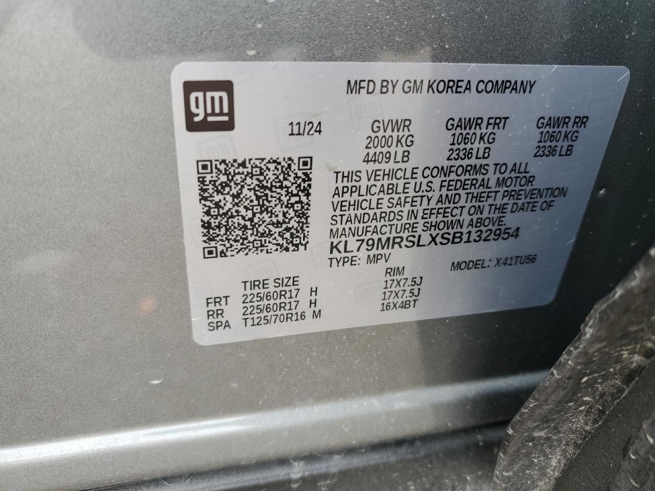 2025 Chevrolet Trailblazer Lt VIN: KL79MRSLXSB132954 Lot: 64288455