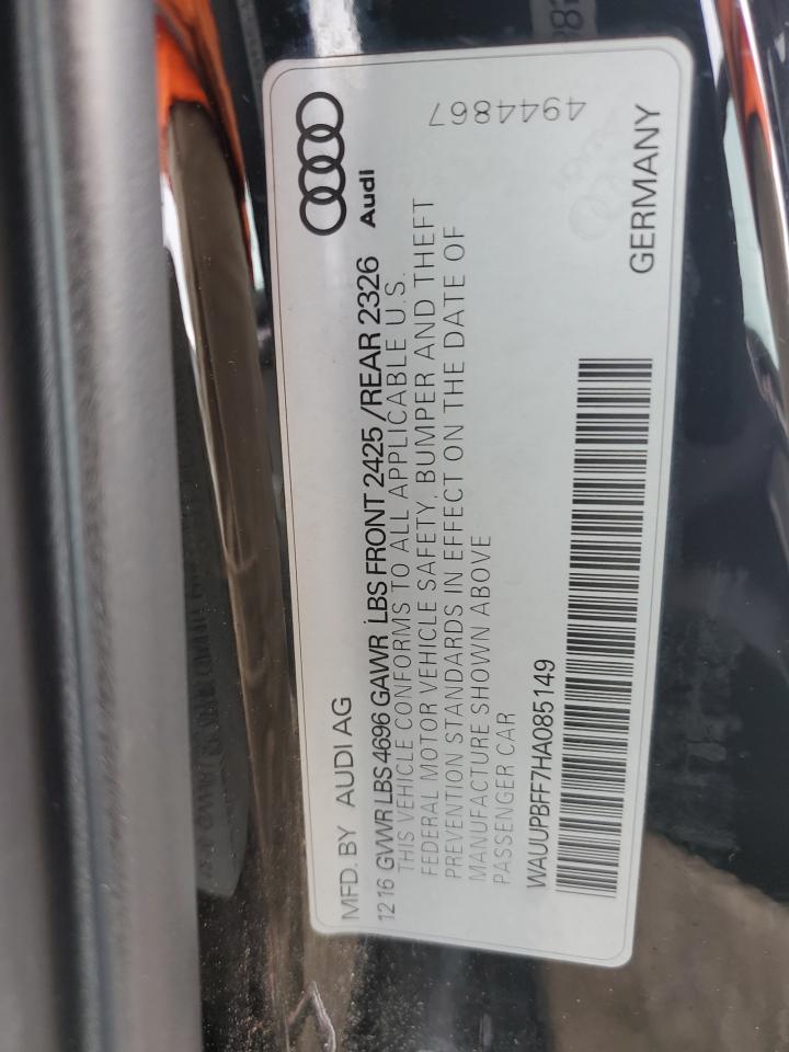 2017 Audi A3 E-Tron Premium VIN: WAUUPBFF7HA085149 Lot: 64723515