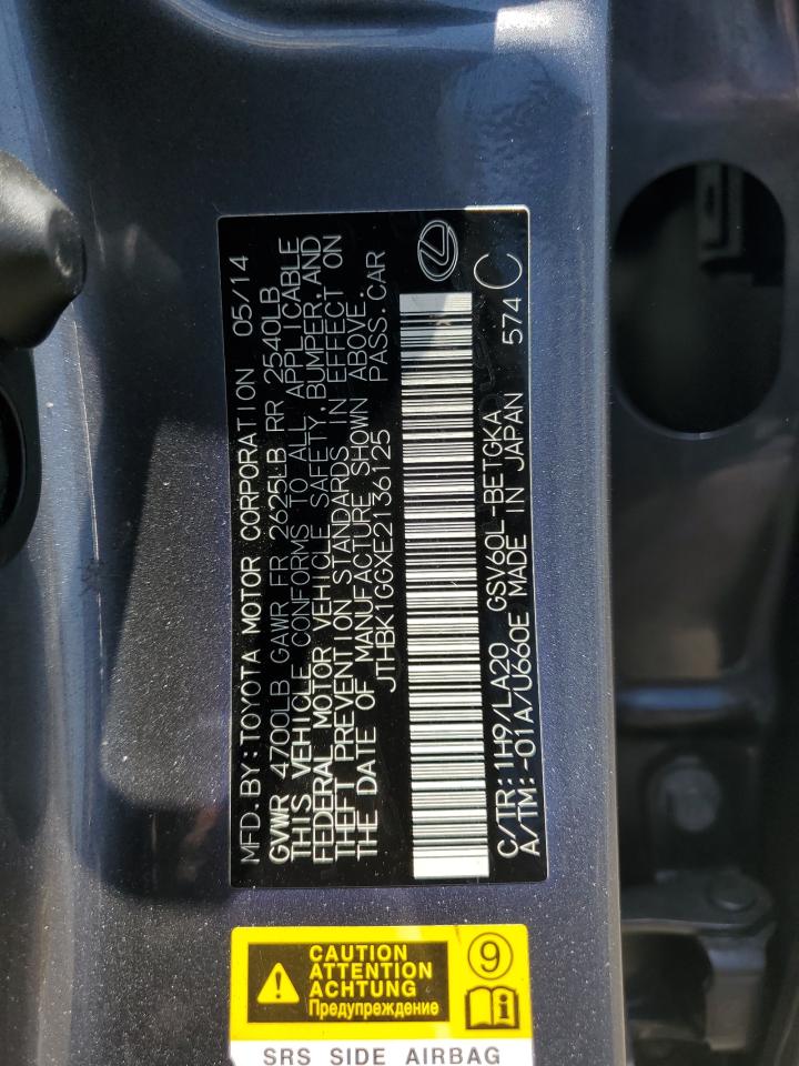 jthbk1ggxe2136125 JTHBK1GGXE2136125 2014 Lexus Es 350