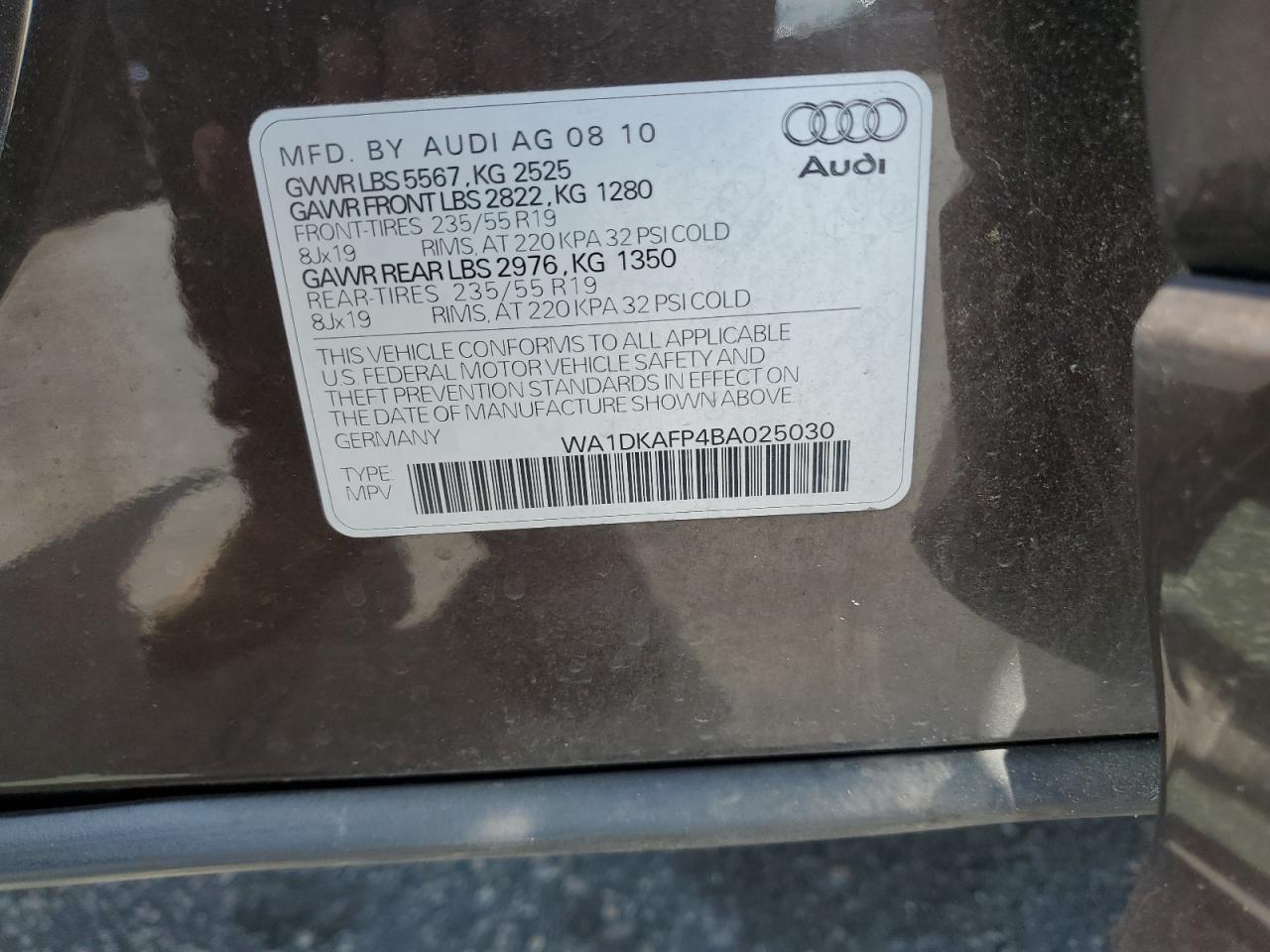 2011 Audi Q5 Premium Plus VIN: WA1DKAFP4BA025030 Lot: 61467125