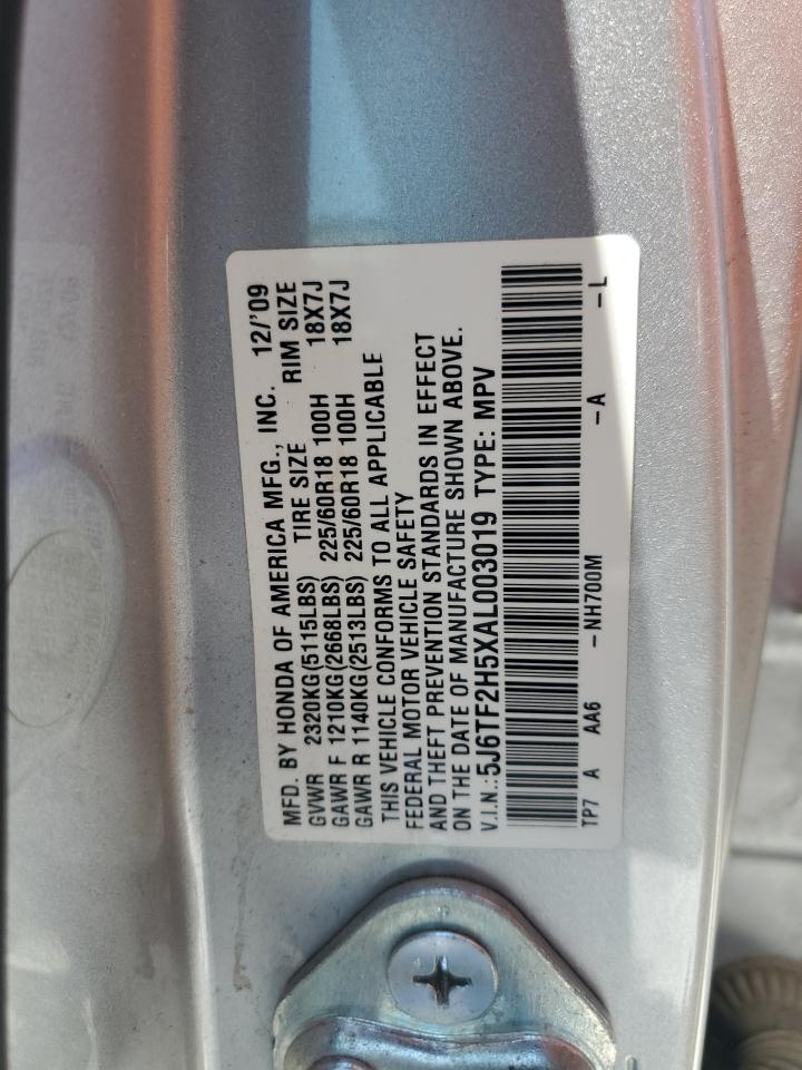 2010 Honda Accord Crosstour Exl VIN: 5J6TF2H5XAL003019 Lot: 63768205