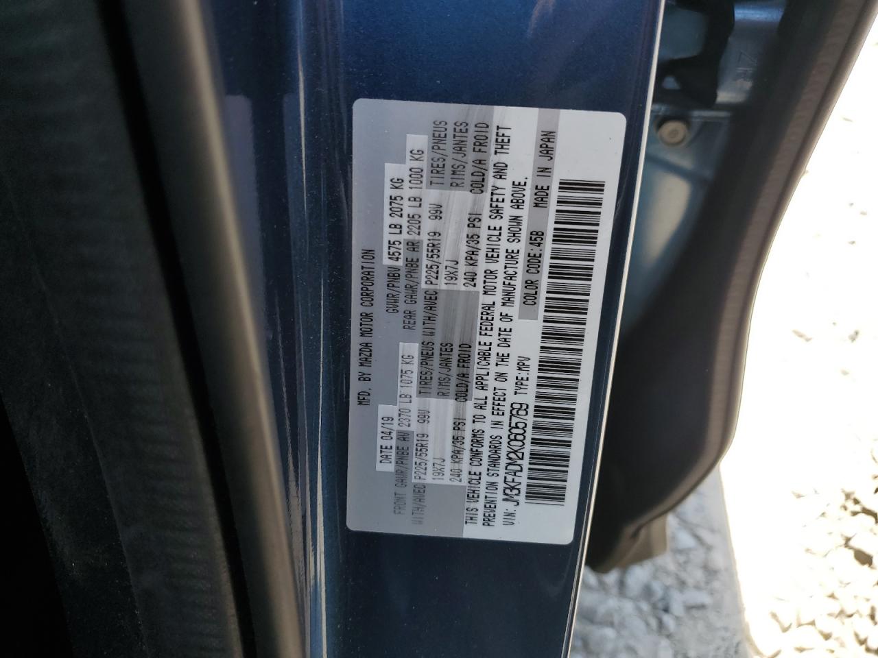 2019 Mazda Cx-5 Grand Touring VIN: JM3KFADM2K0605769 Lot: 63468165