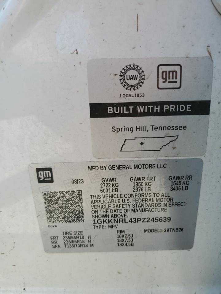 2023 GMC Acadia Sle VIN: 1GKKNRL43PZ245639 Lot: 66869815