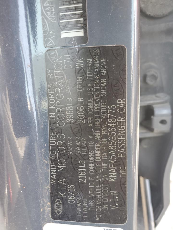 2016 Kia Forte Lx VIN: KNAFK5A85G5648773 Lot: 62456465